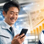 2026年最新の補助金を活用してAI導入に成功し笑顔を見せる中小企業の社長とYM企画のロゴ