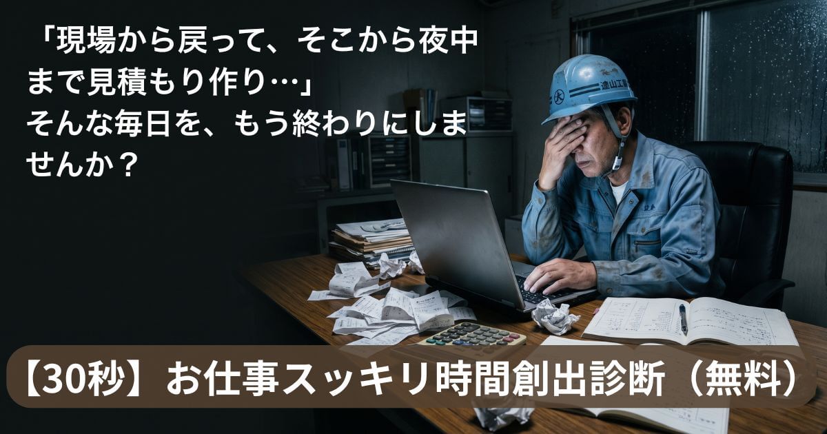 深夜までパソコン作業をするお疲れの社長