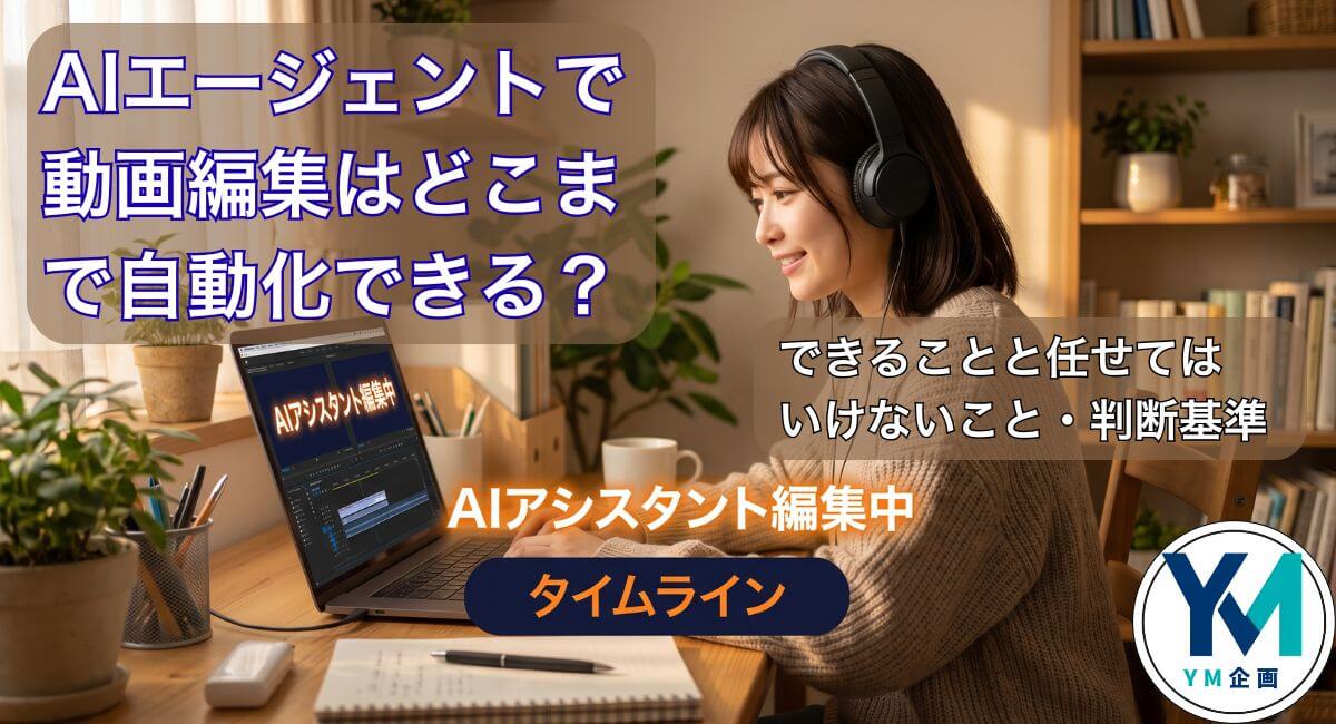AIエージェントで動画編集を自動化する様子を表すイメージ画像
