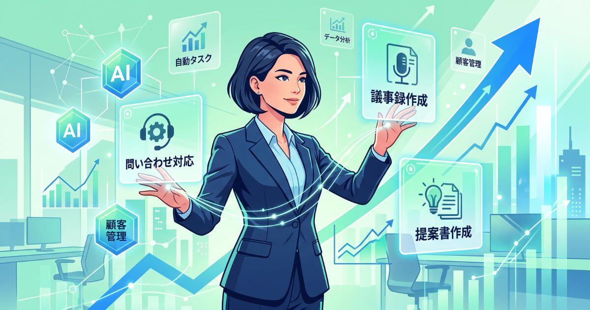 問い合わせ対応だけでなく議事録作成や提案書作成へと広がるGemを活用した業務効率化の発展イメージ